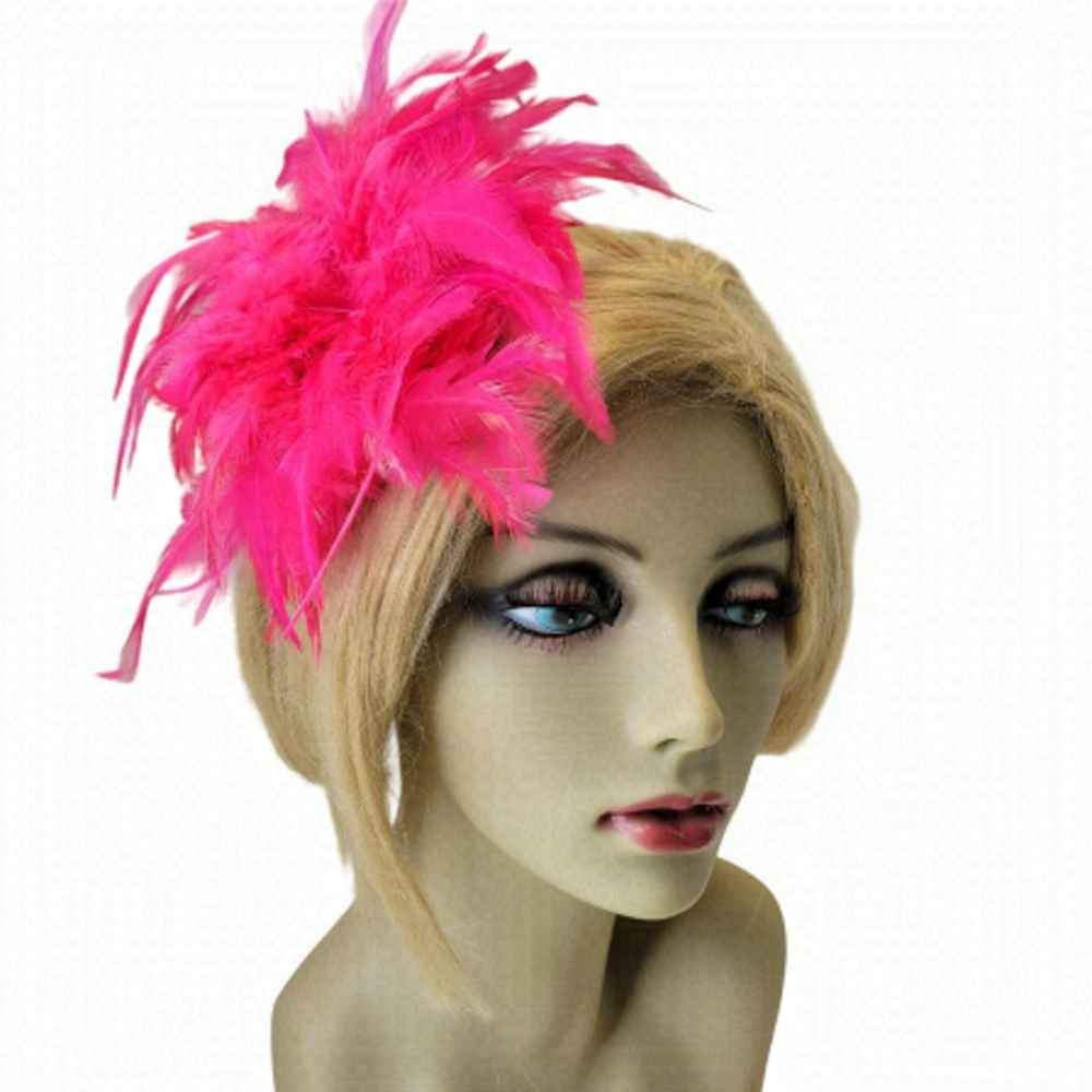 Fuchsia Pink Feathers Fascinator Pink Feathers Brooch Pin Pink Feather Accessory